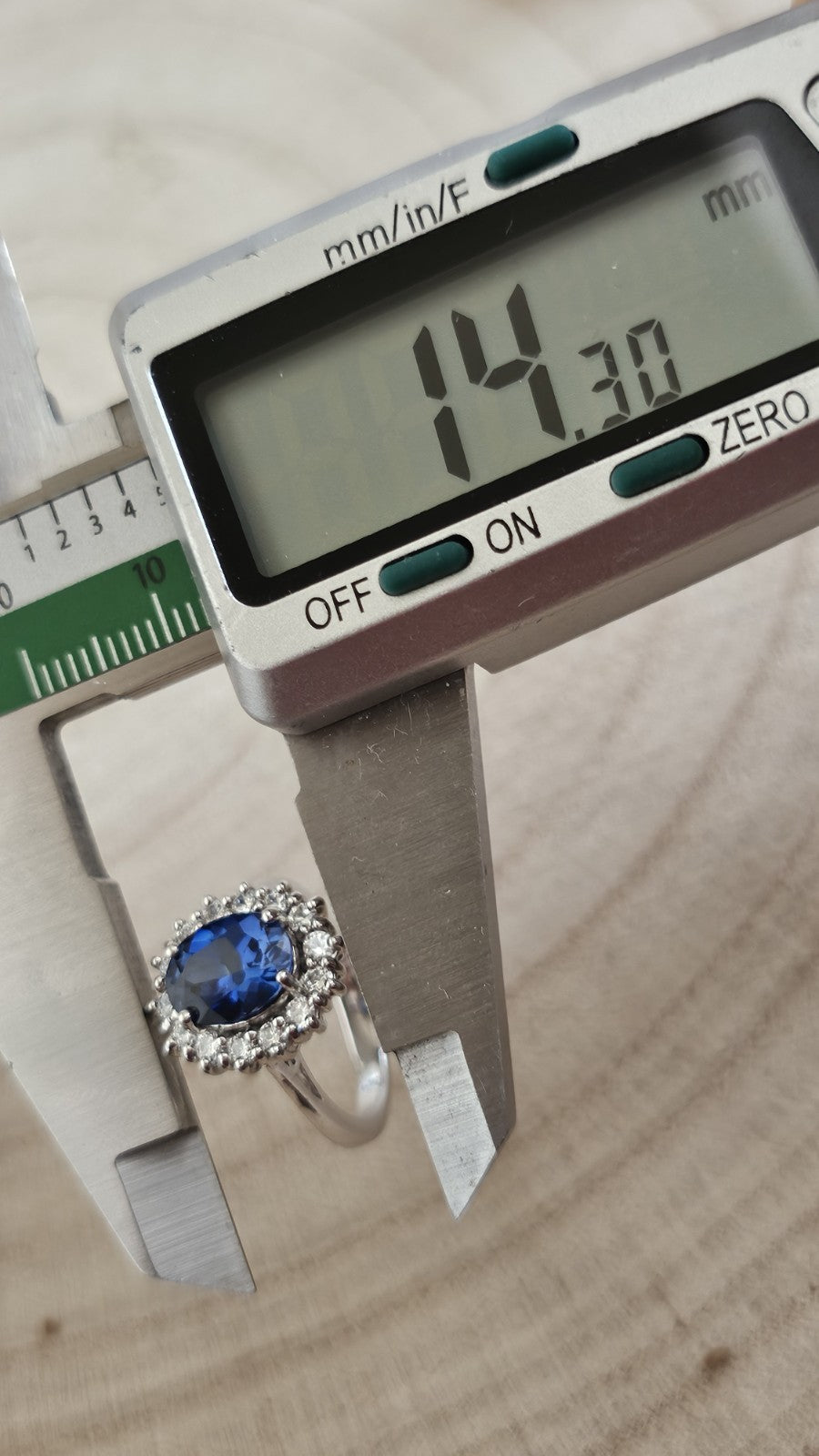 925 Sterling Silver Sapphire Blue CZ Halo Ring – Size K – Hallmarked 4.62g