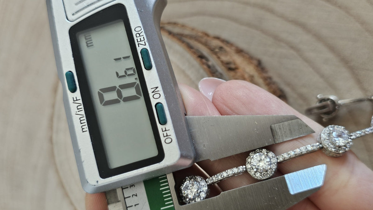 925 Sterling Silver CZ Halo Tennis Bracelet Full Hallmark 18cm 13.56g