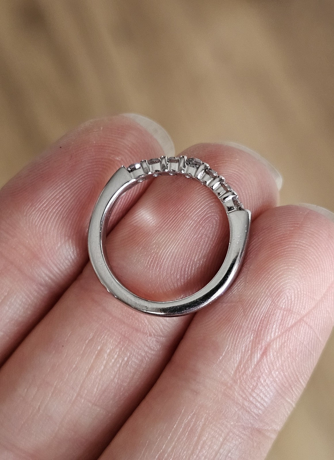 9ct White Gold Natural Diamond Half Eternity Ring 0.50ct Size L