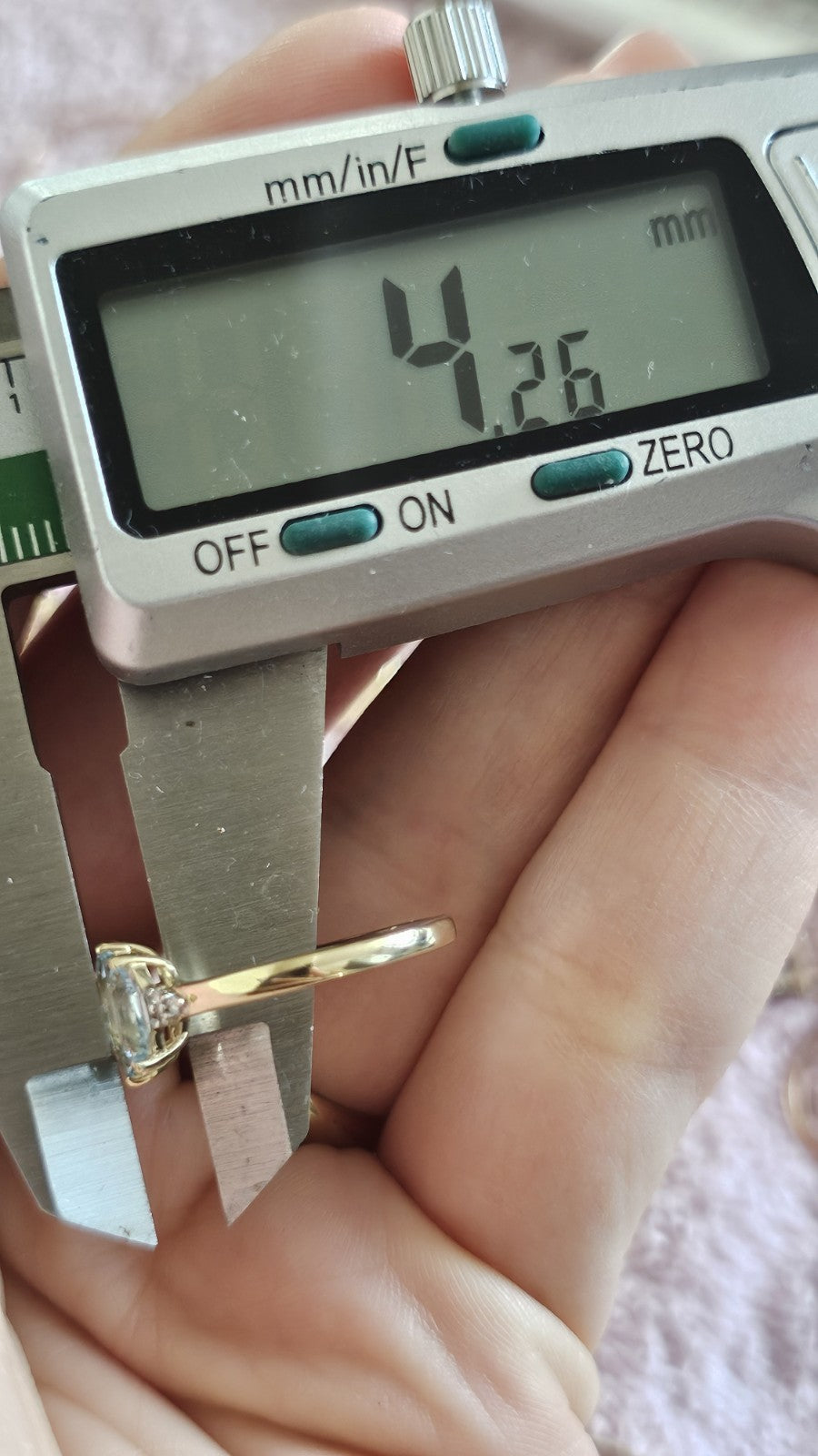 10ct Yellow Gold Natural Aquamarine & Diamond Trilogy Ring Size L | Hallmarked
