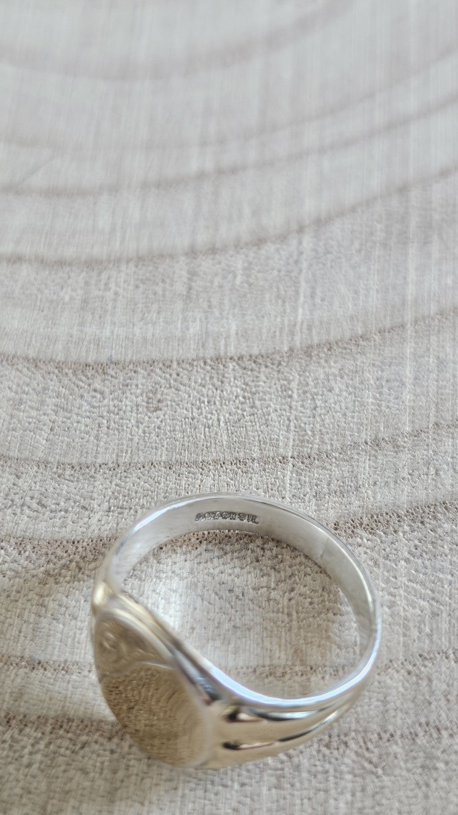 Vintage 9ct Gold & Silver Oval Signet Ring – Engraved Floral Design 4.48g, P1/2