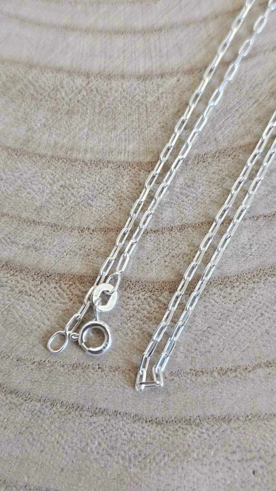 New 925 Sterling Silver Paperclip Chain Necklace 20" 2.84g Boxed