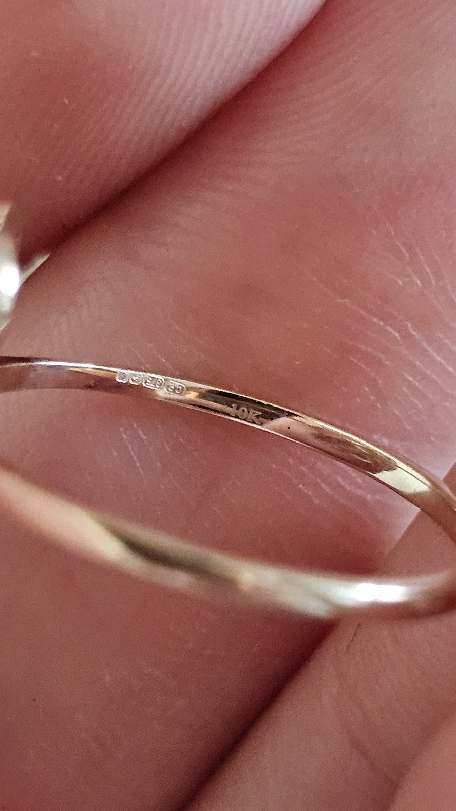 10ct Yellow Gold Natural Diamond Dainty Infinity Knot Ring Size N 1/2 1.23g