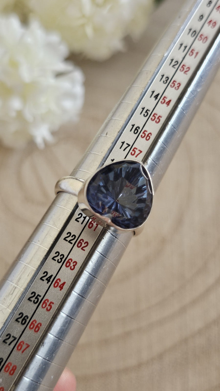 TGGC 925 Sterling Silver  Topaz Heart Ring Size R 1/2 7g