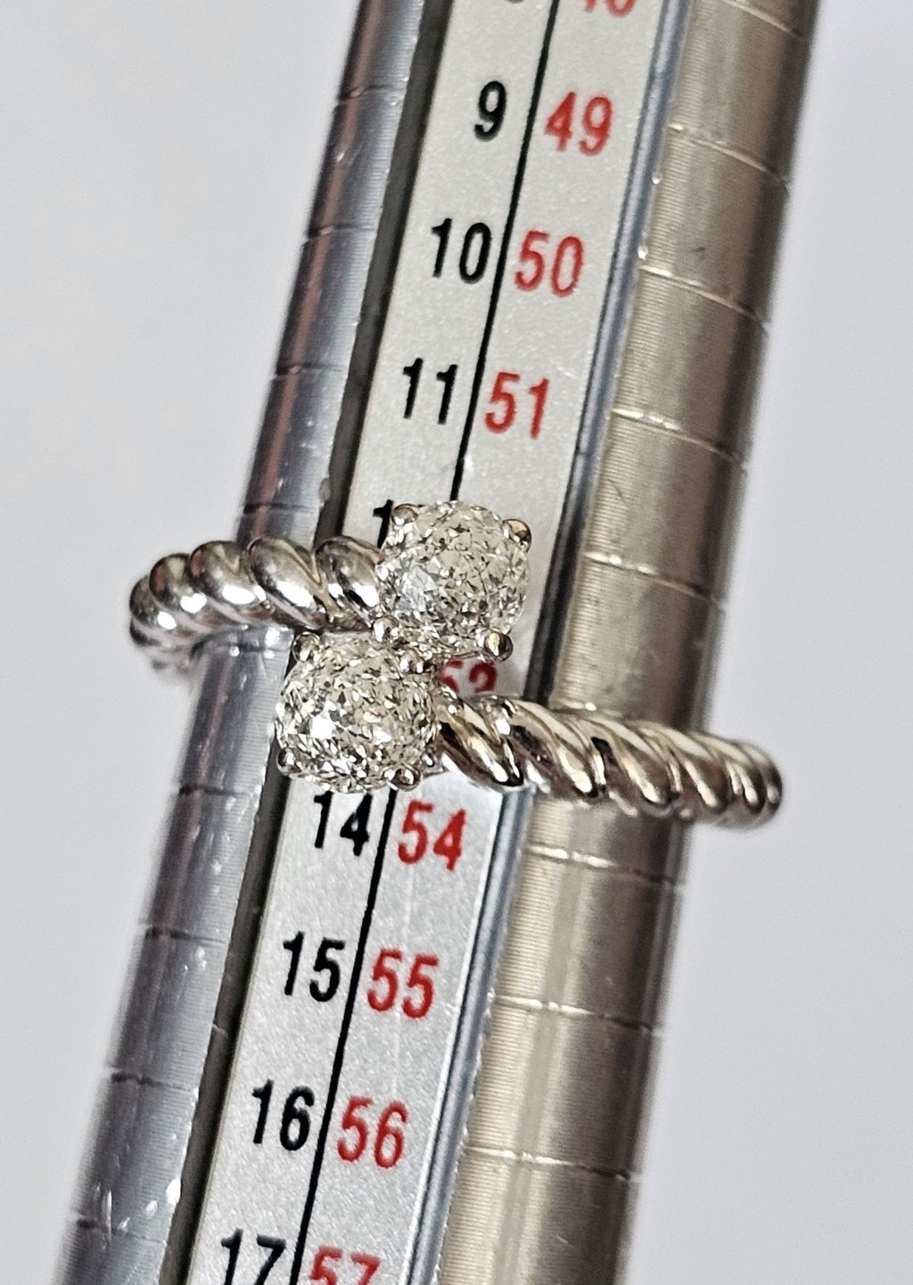 14K White Gold 1.00ct Crown of Light Natural Diamond Unity Ring WGI, size M1/2