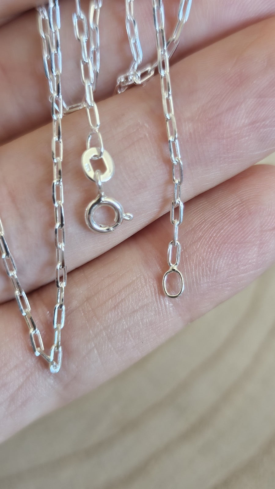 New 925 Sterling Silver Paperclip Chain Necklace 18" 2.84g Boxed