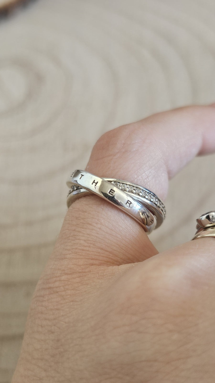 Thomas Sabo Forever Together 925 Sterling Silver CZ Interlocking Ring L 1/2
