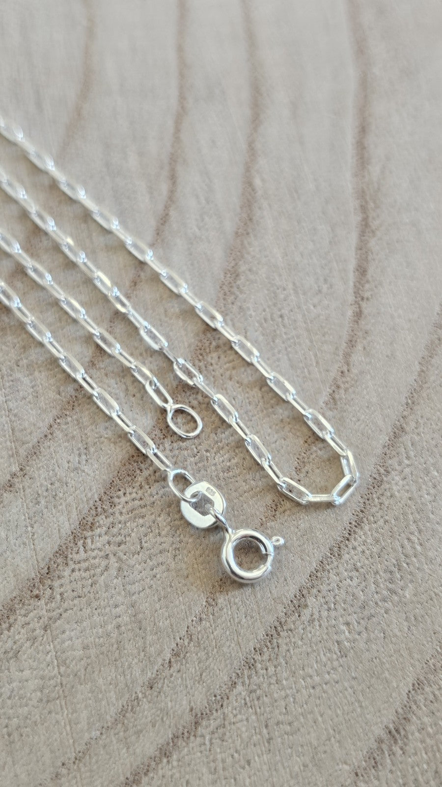 New 925 Sterling Silver Paperclip Chain Necklace 18" 2.84g Boxed