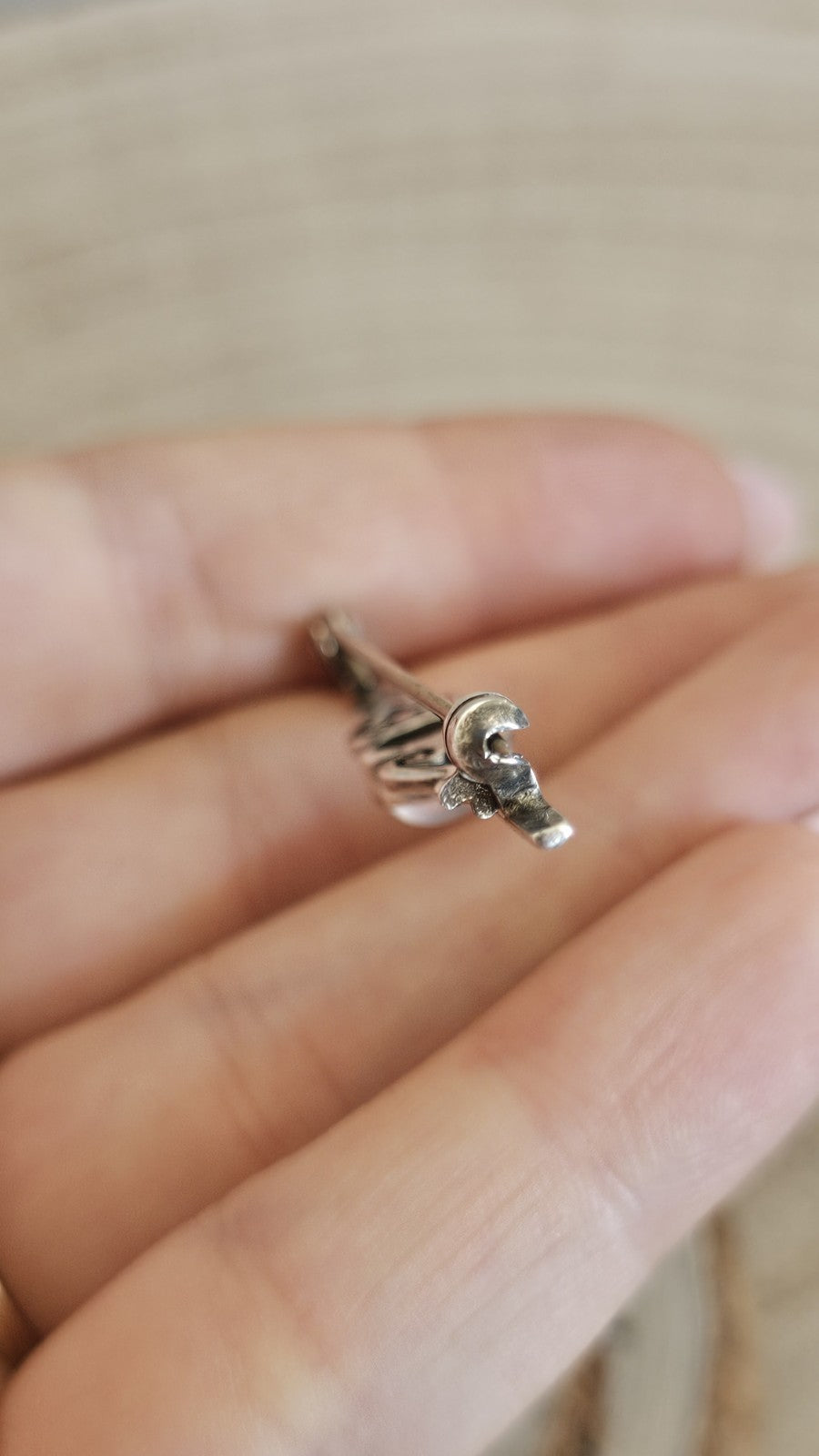 Vintage Silver Moonstone Bar Brooch Heart Scroll Design Stamped SILVER 54mm