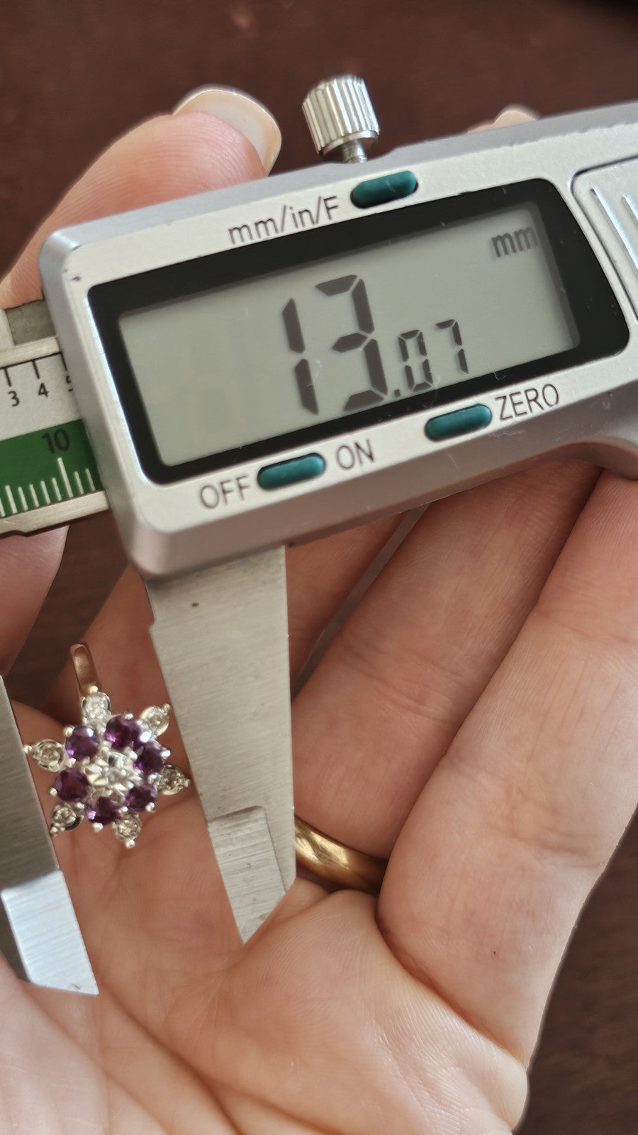 Vintage 9ct Yellow Gold Natural Ruby & Diamond Cluster Ring | Size N