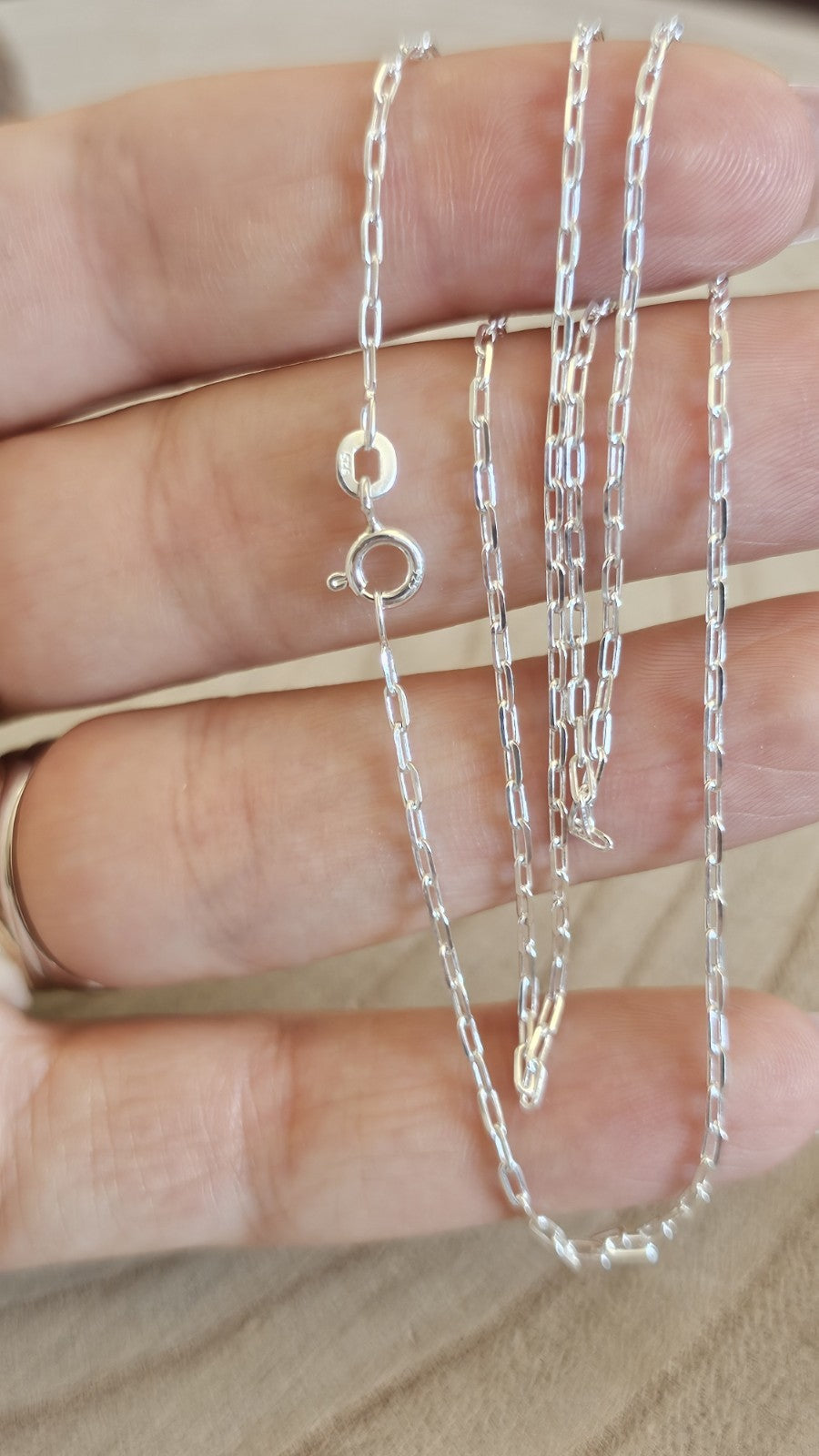 New 925 Sterling Silver Paperclip Chain Necklace 20" 2.84g Boxed