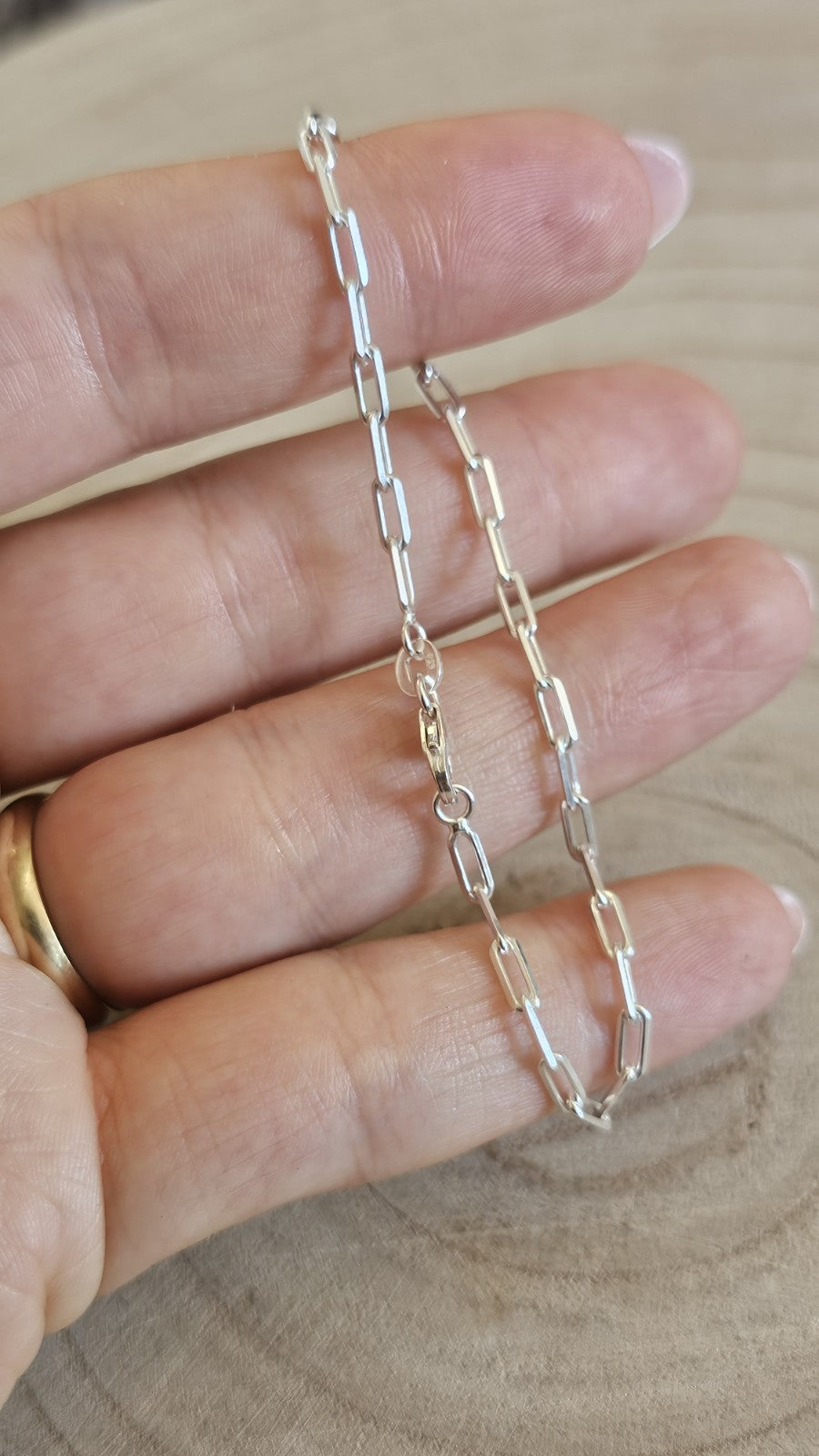 925 Sterling Silver Paperclip Link Bracelet 7.25" 18.4cm , New in Box