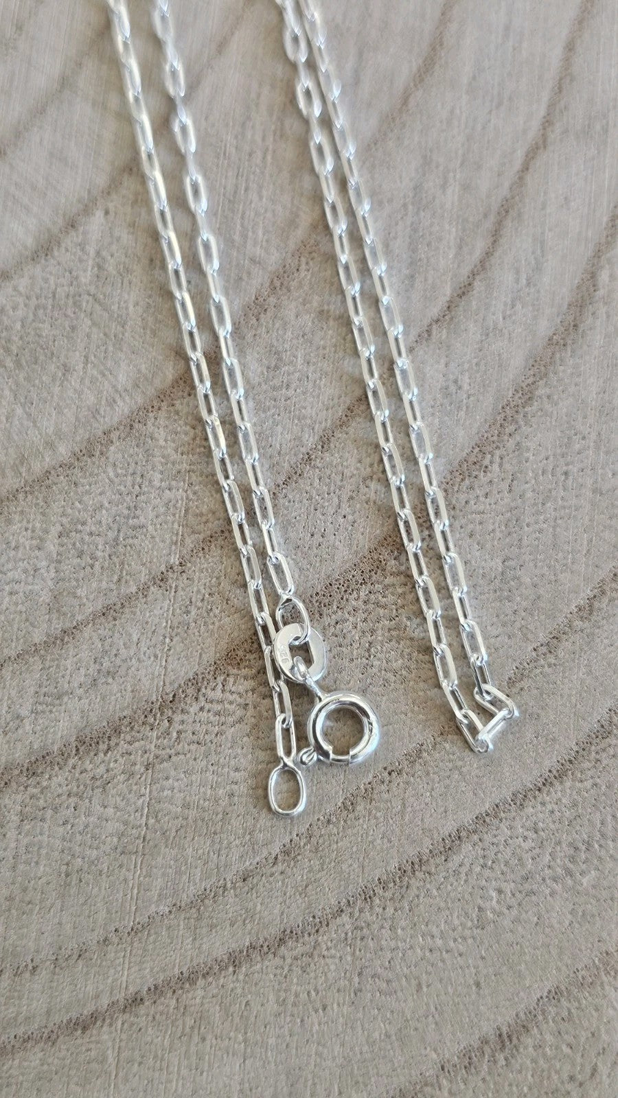 New 925 Sterling Silver Paperclip Chain Necklace 20" 2.84g Boxed