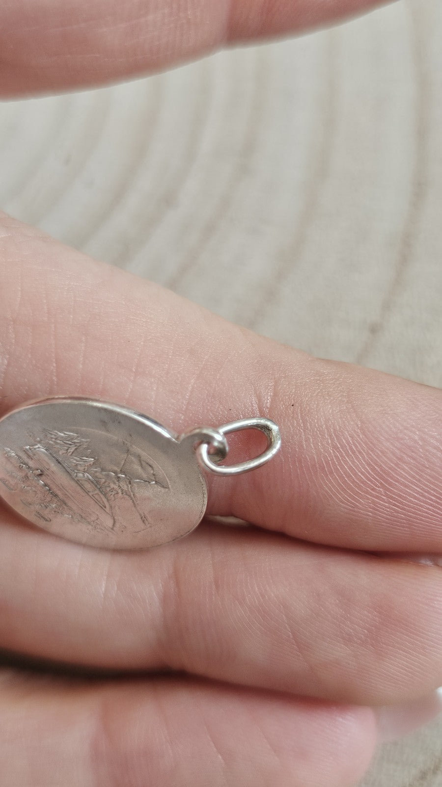 925 Sterling Silver St Christopher Travel Protection Medal Pendant Double Sided 