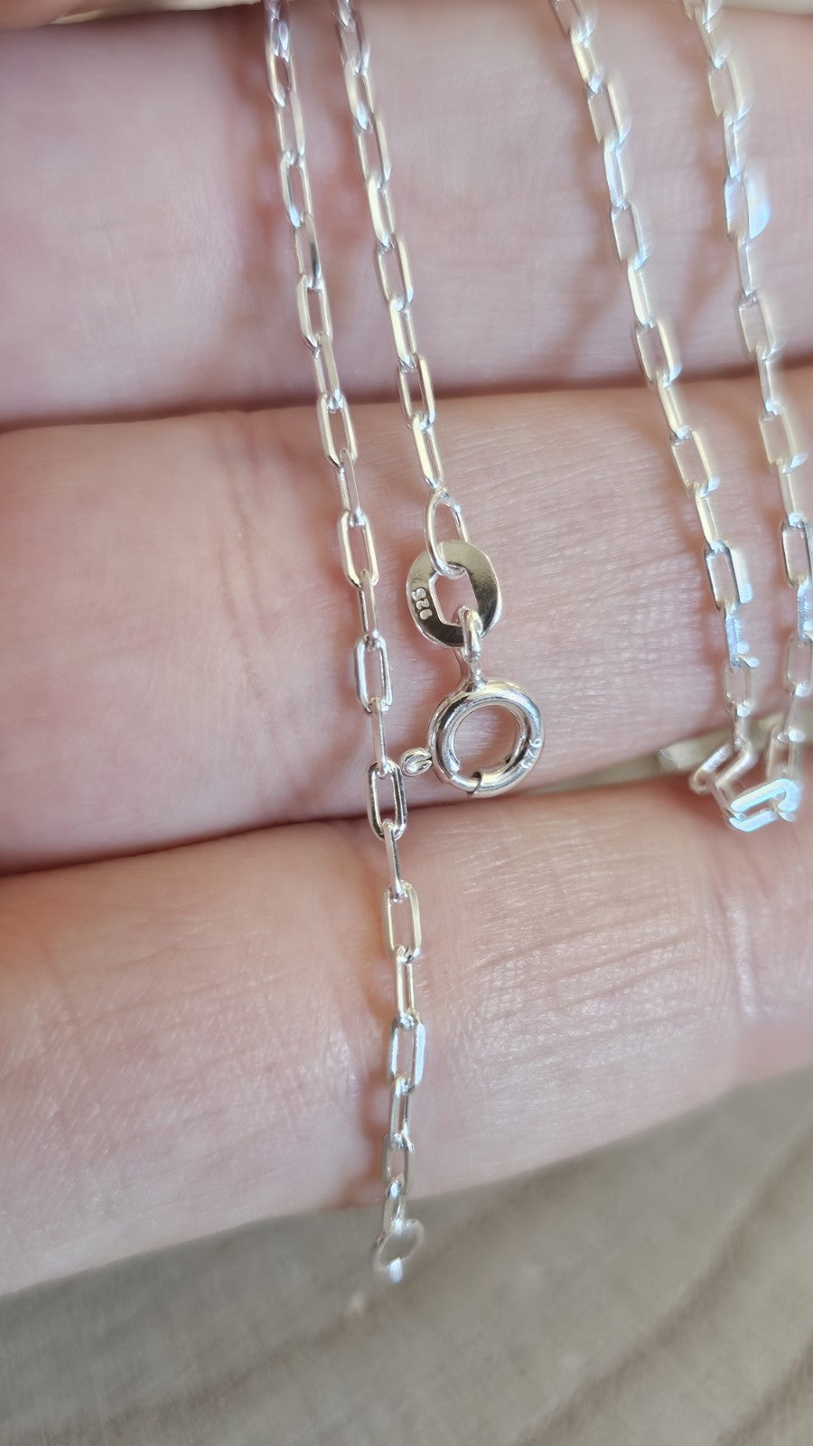 New 925 Sterling Silver Paperclip Chain Necklace 20" 2.84g Boxed