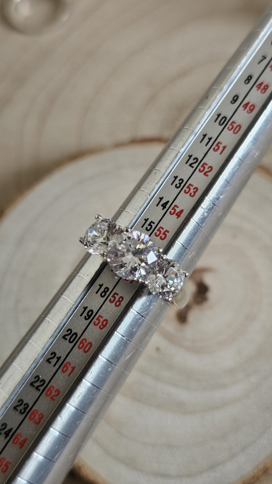 925 Sterling Silver Three Stone Cubic Zirconia Trilogy Ring – Size P – 4.81g