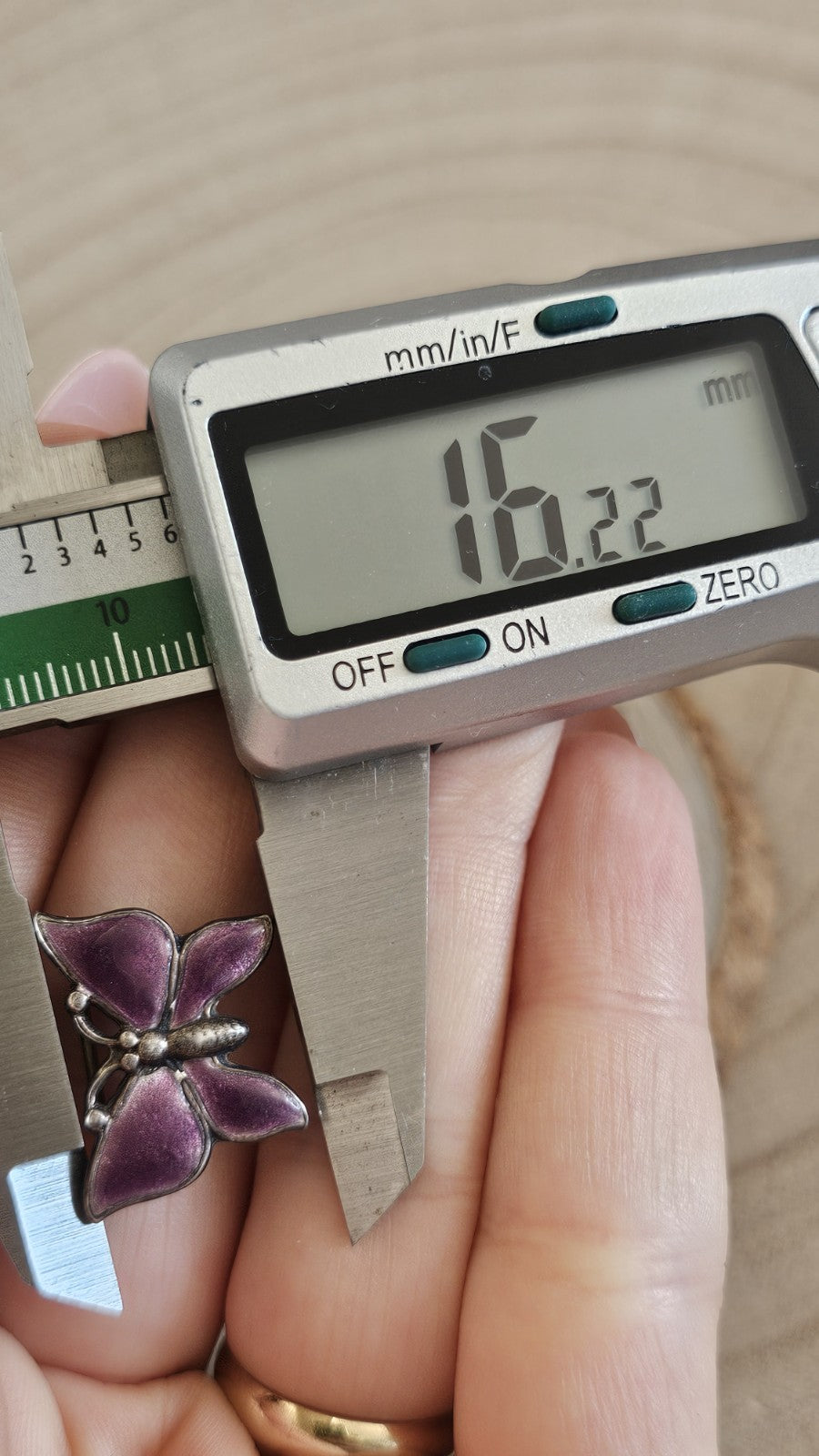 Vintage Silver Purple Enamel Butterfly Brooch Pin 21.6mm 3g