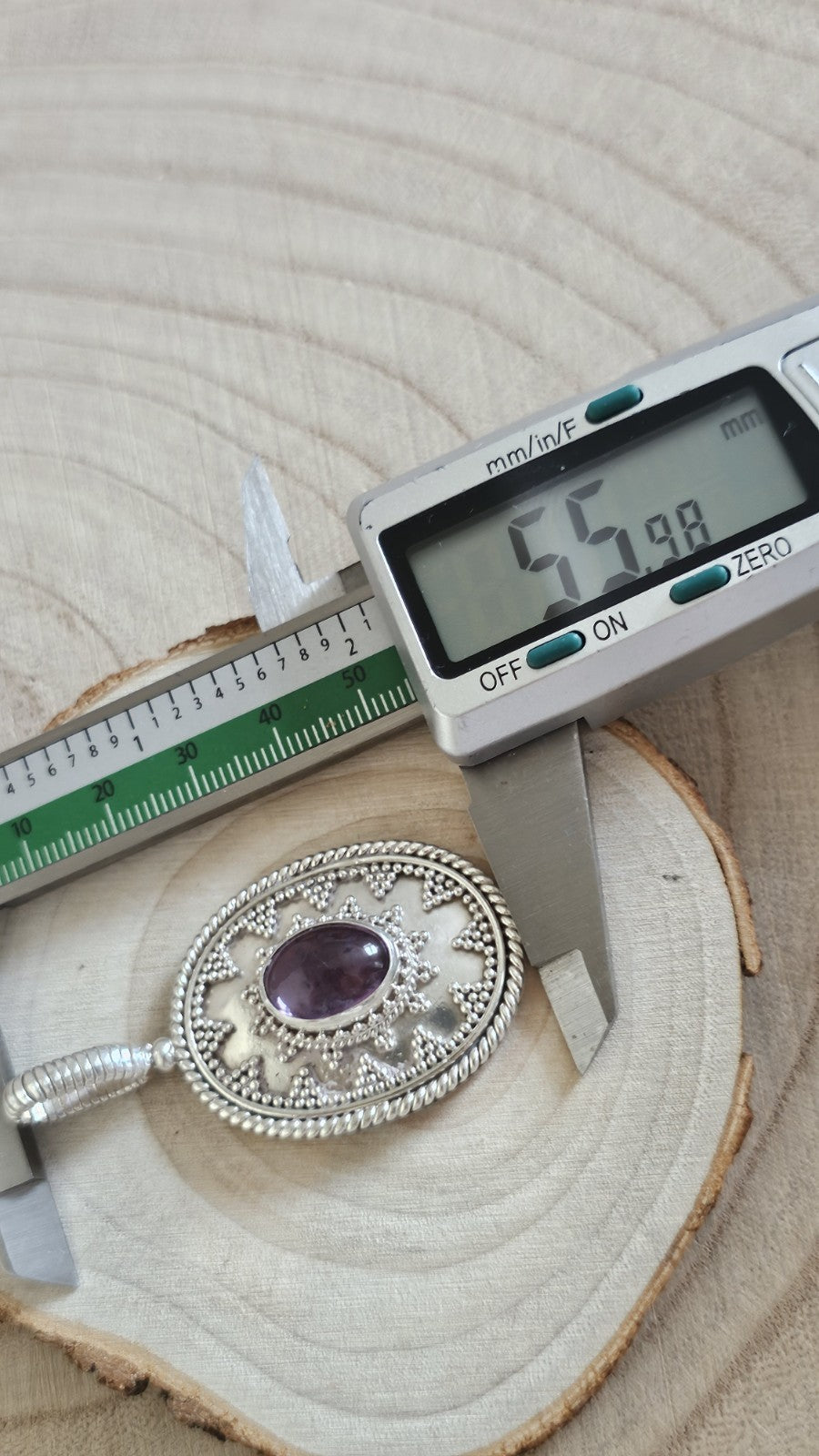 BA SUARTI 925 Sterling Silver Amethyst Pendant Large Ornate 18.12g Hallmarked