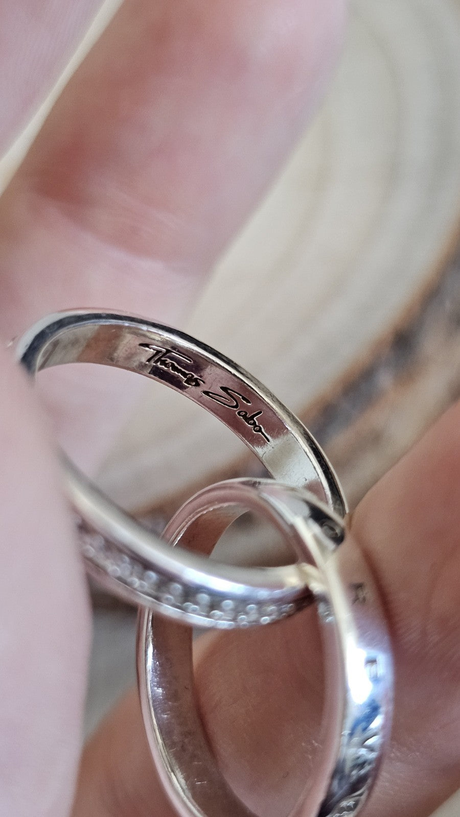 Thomas Sabo Forever Together 925 Sterling Silver CZ Interlocking Ring L 1/2