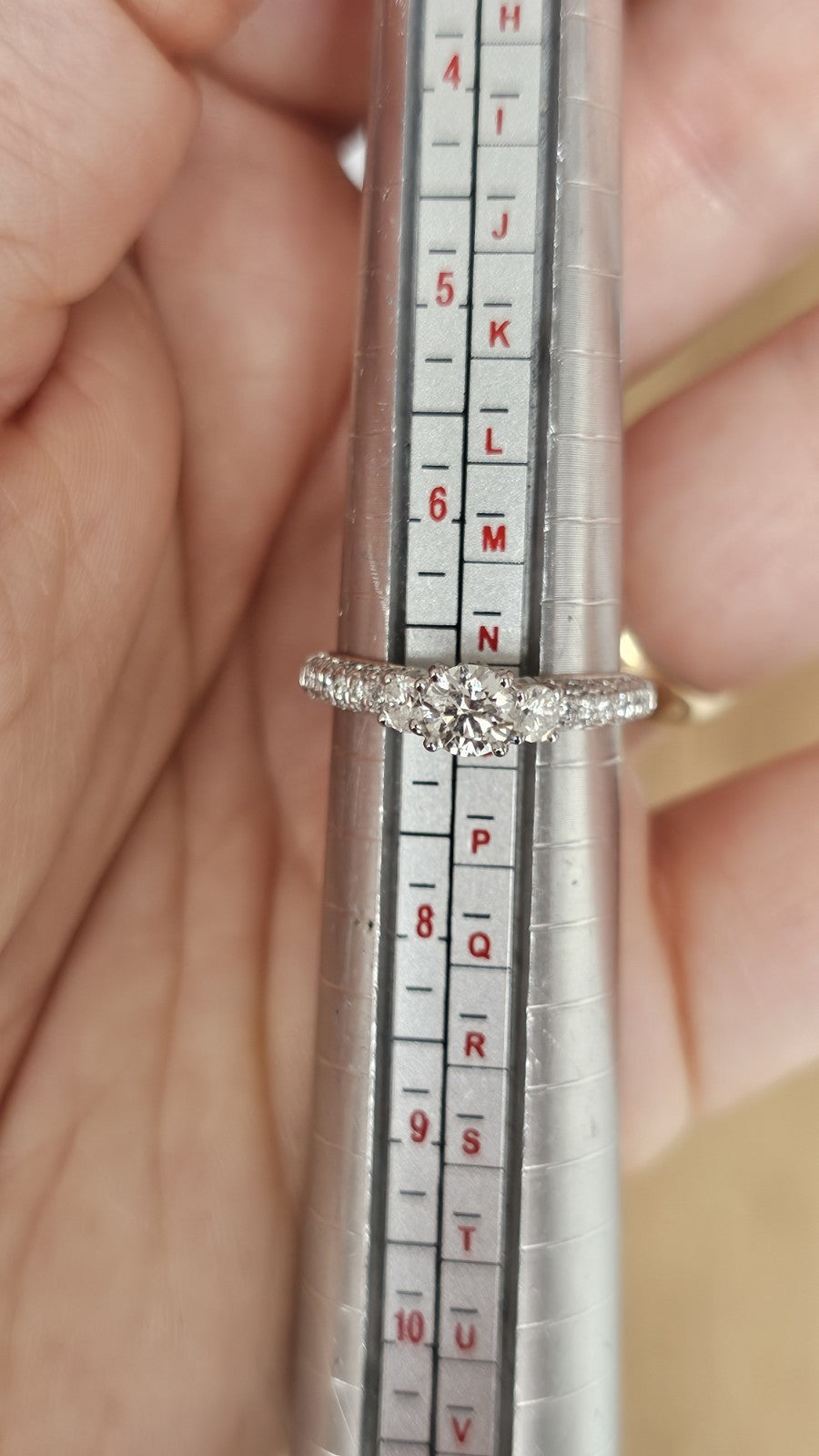 Platinum 950 Natural Diamond Ring 1.02ct GSI Certified Size N 1/2 💍