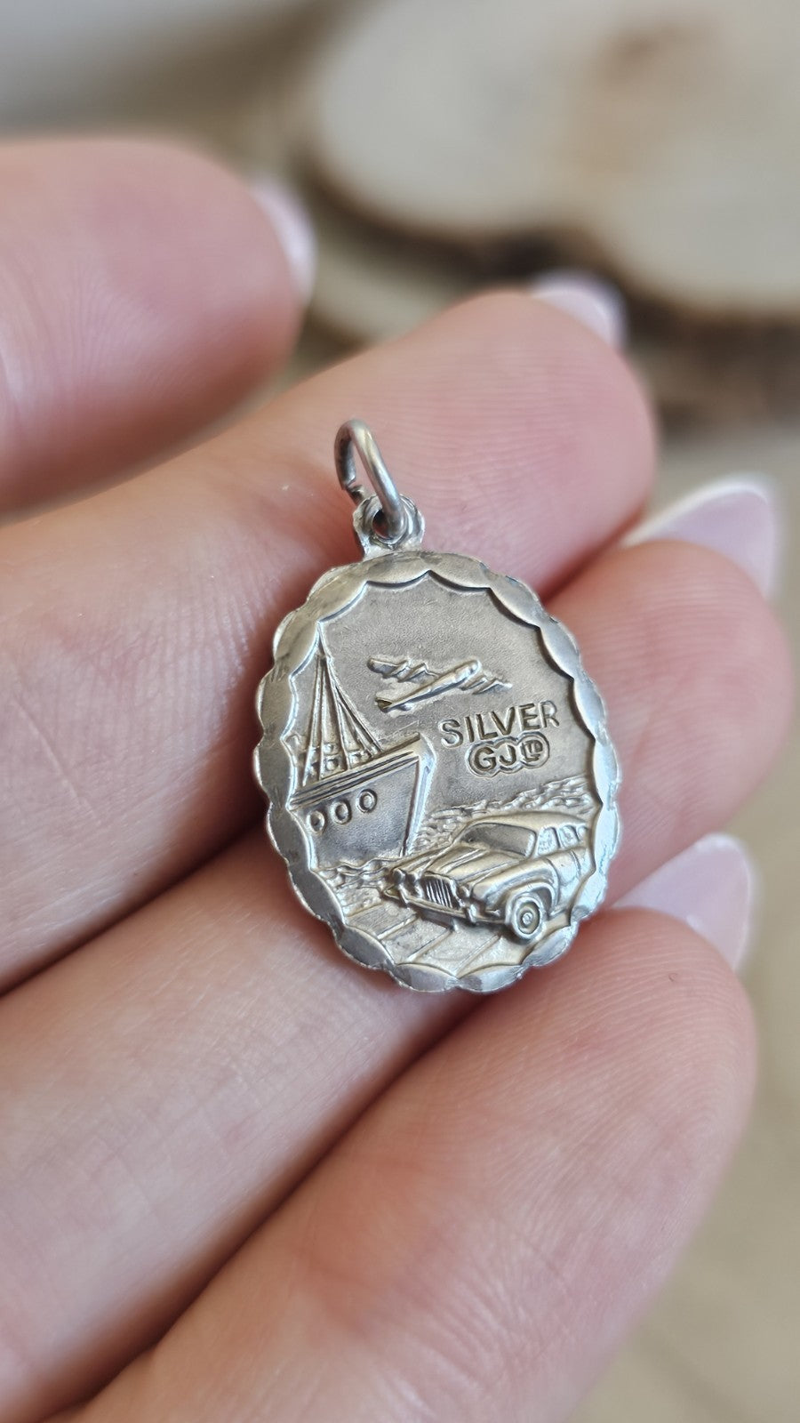 Vintage Georg Jensen Silver St Christopher Double Sided Travel Pendant 3.06g