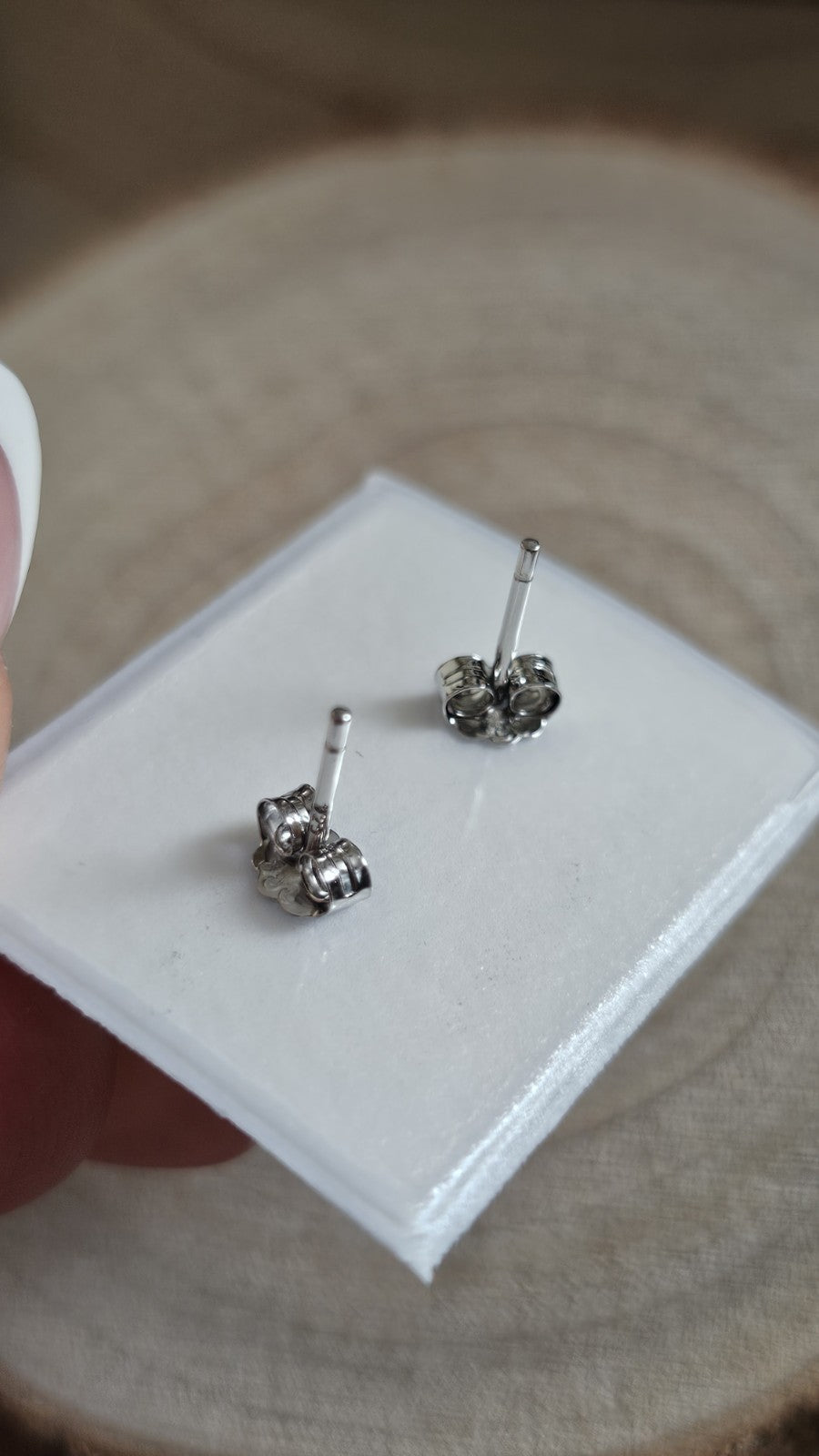 925 Sterling Silver Olive Green CZ Halo Stud Earrings 5.8mm , New Boxed