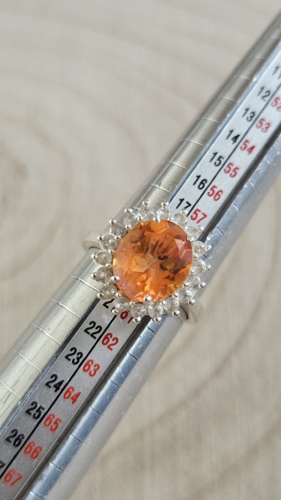 Mystic Quartz & White Zircon Halo Statement Ring – Size R 1/2 – 5.44g