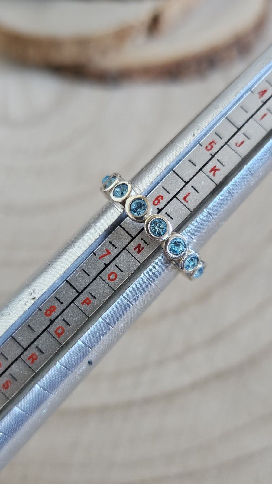 925 Sterling Silver Blue Topaz Full Eternity Ring Size M 4.33g