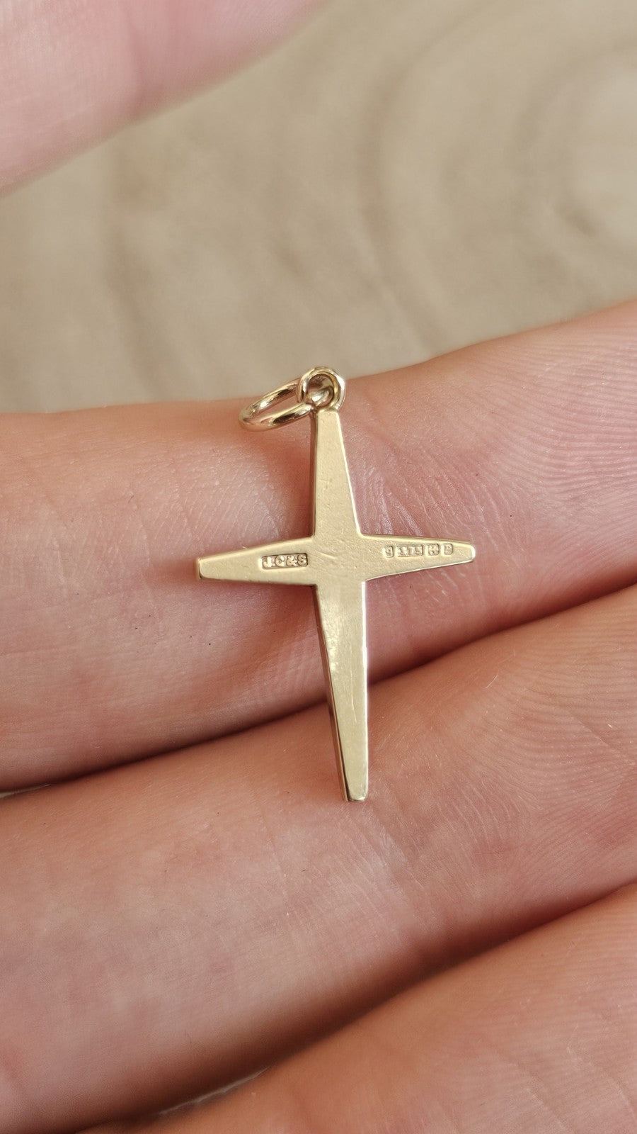 Vintage 1939 9ct Yellow Gold Cross Pendant Joseph Cook & Son Hallmarked 0.73g