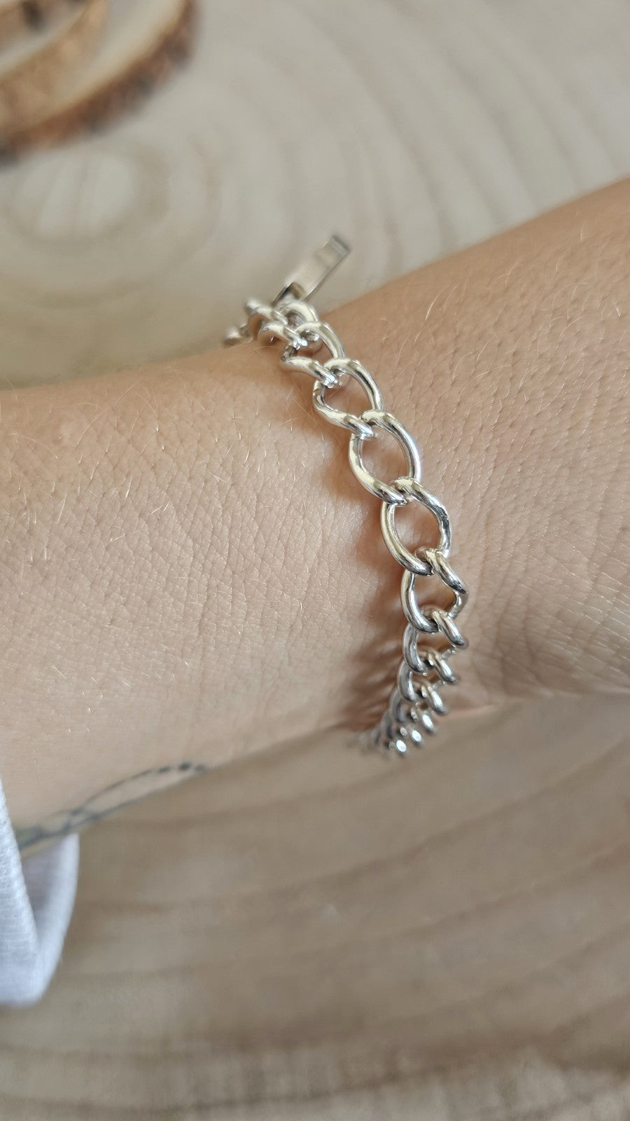 Vintage 1969 Sterling Silver Curb Bracelet Heart Padlock Hallmarked 14.38g