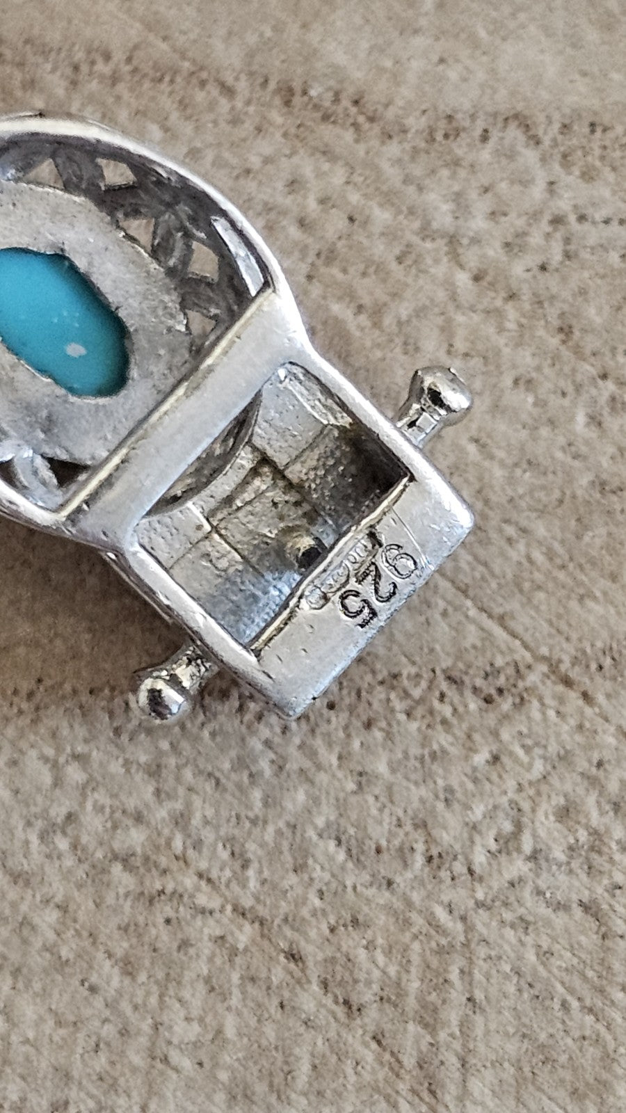 925 Sterling Silver Sleeping Beauty Turquoise Bracelet 8" Fully Hallmarked