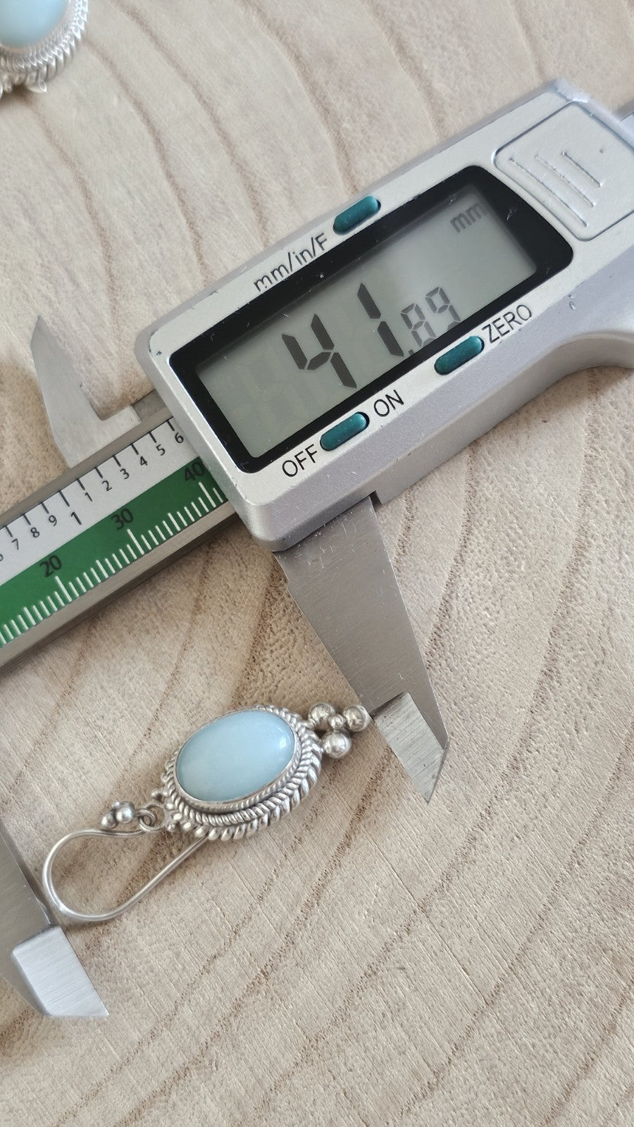 BA SUARTI 925 Sterling Silver Blue Chalcedony Drop Earrings 11.96g