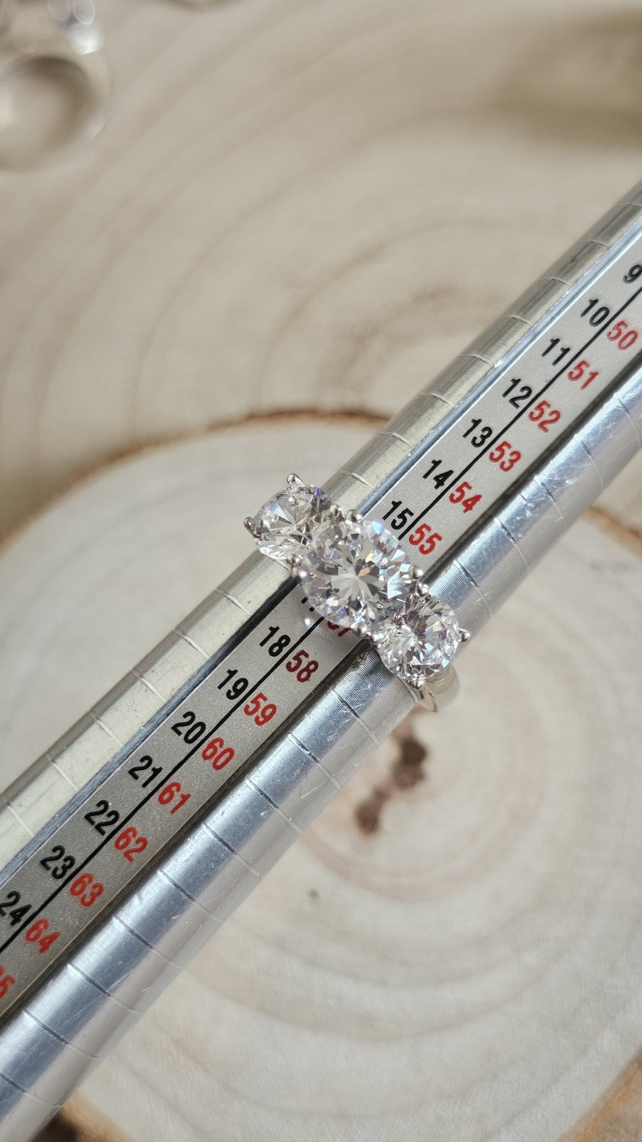 925 Sterling Silver Three Stone Cubic Zirconia Trilogy Ring – Size P – 4.81g