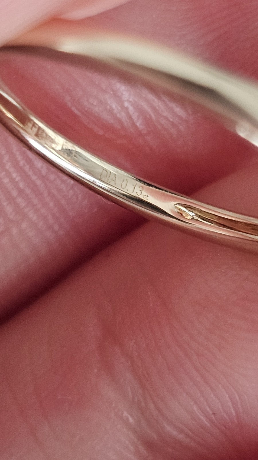 9ct Yellow Gold Natural Citrine & 0.13ct Diamond Ring Size K 1/2 Hallmarked
