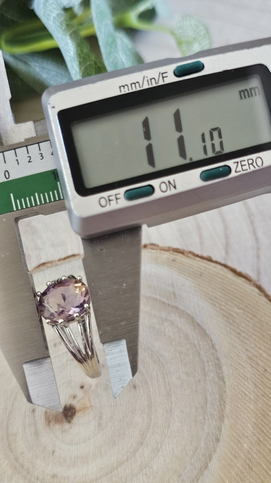 925 Sterling Silver Ametrine Oval Gemstone Ring Size R 1/2 TGGC 4.07g