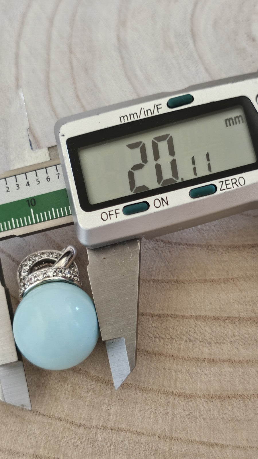 TI SENTO Milano 925 Sterling Silver Aqua Blue Ball Pendant CZ Signed