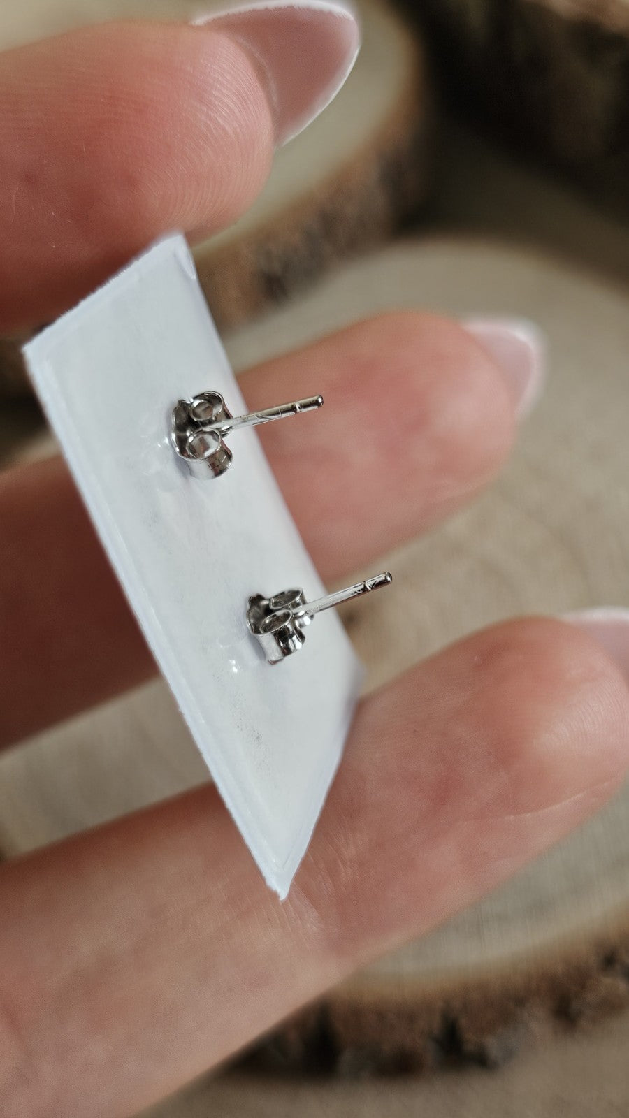 925 Sterling Silver Red Stone Cherry Stud Earrings Rhodium Plated 7.5mm