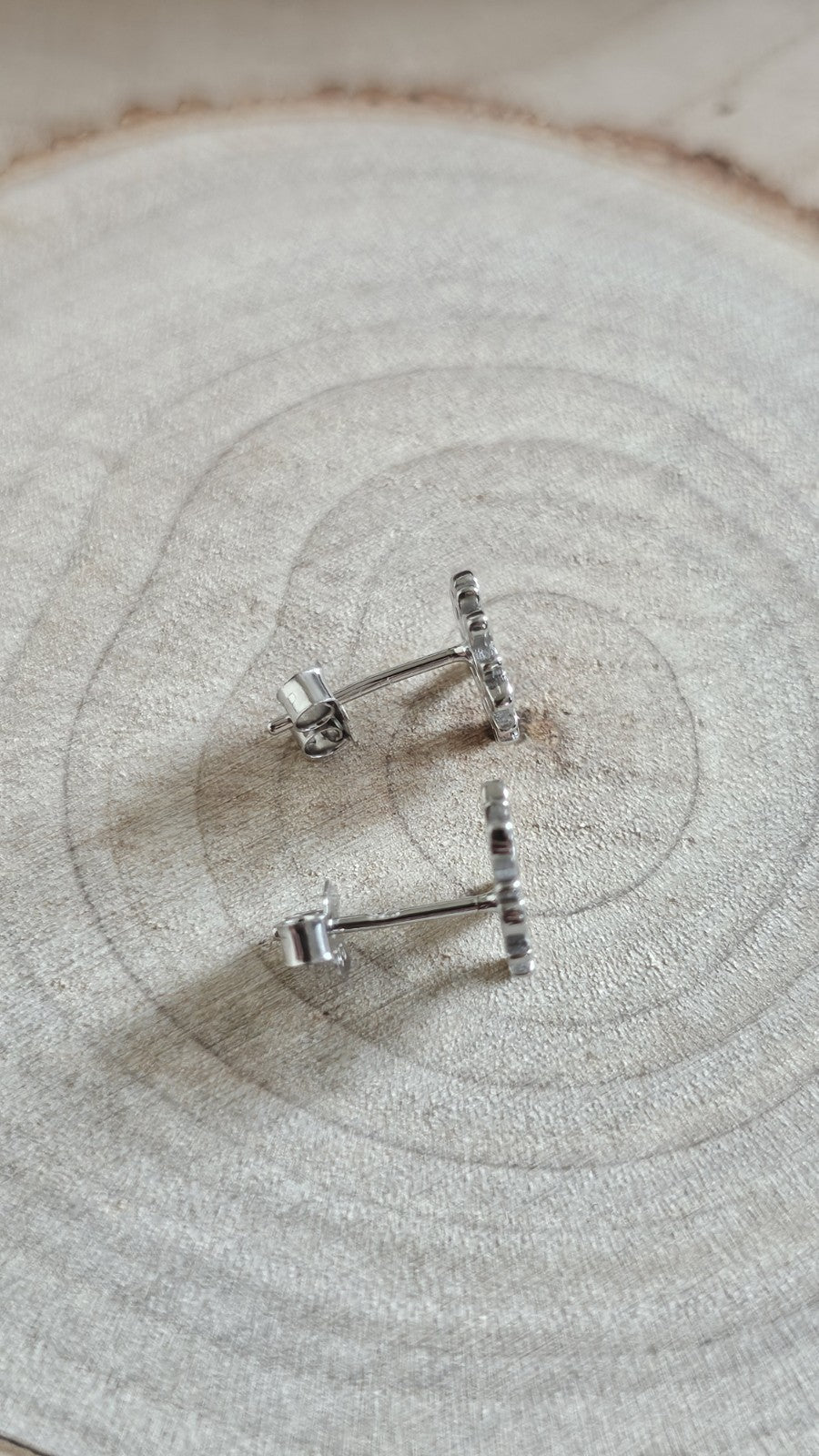 925 Sterling Silver Multicoloured CZ Tree Stud Earrings 10mm, New Boxed