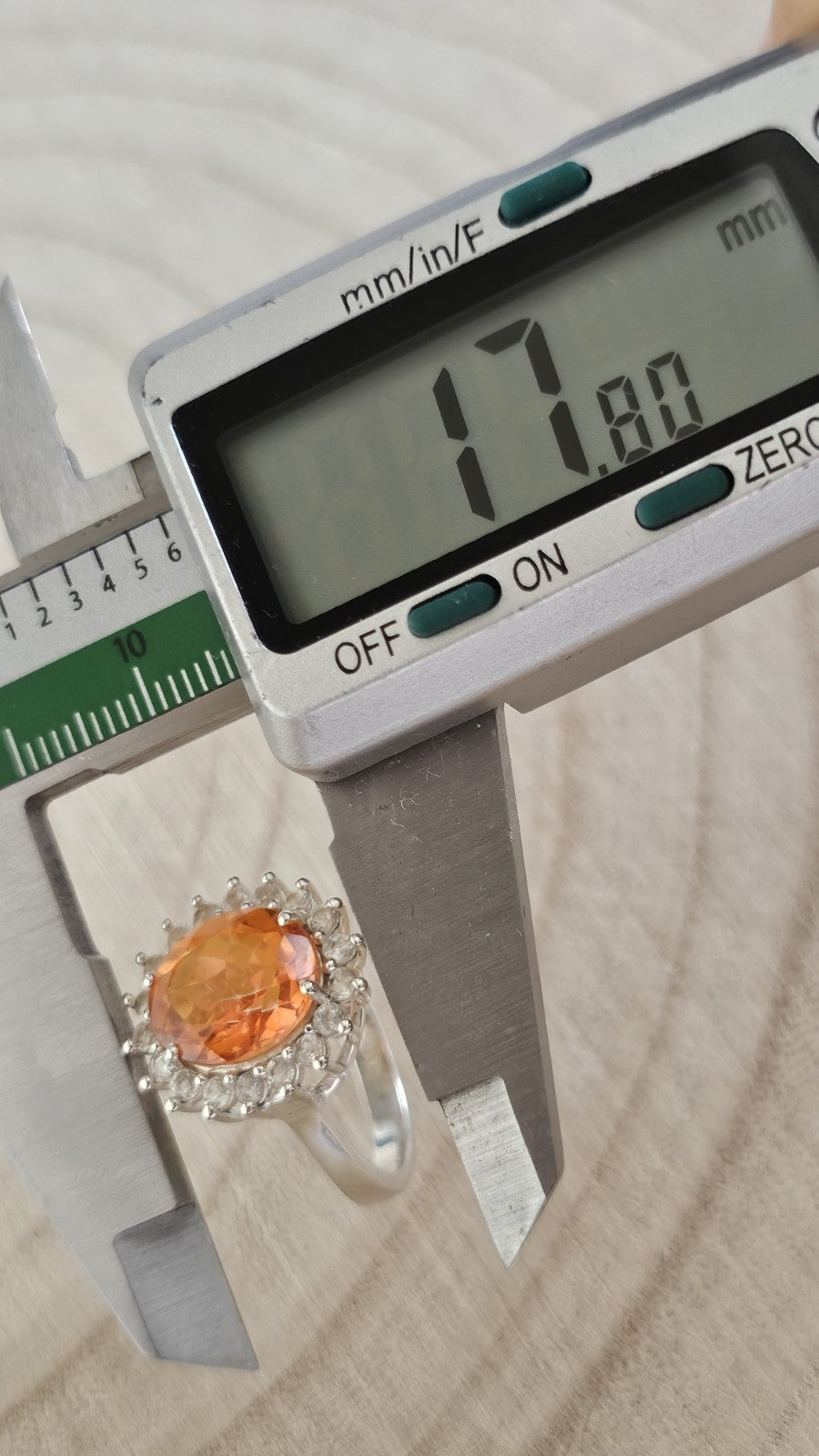 Mystic Quartz & White Zircon Halo Statement Ring – Size R 1/2 – 5.44g