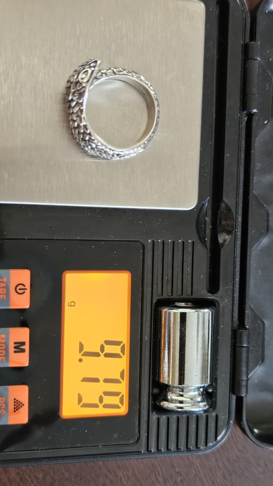Thomas Sabo 925 Sterling Silver Snake Ring Clear Stone Eyes Size P 1/2 9.19