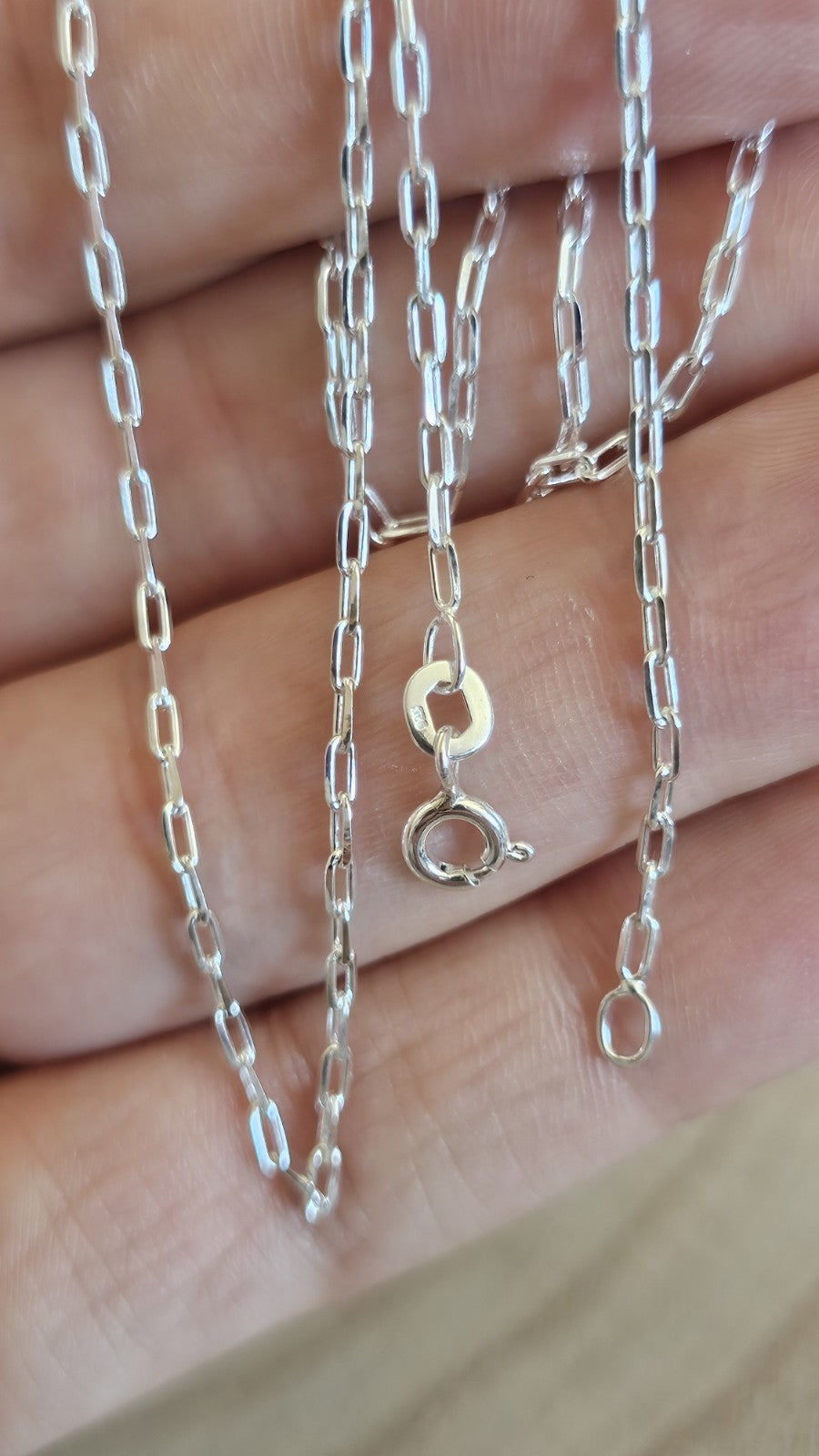 New 925 Sterling Silver Paperclip Chain Necklace 18" 2.84g Boxed