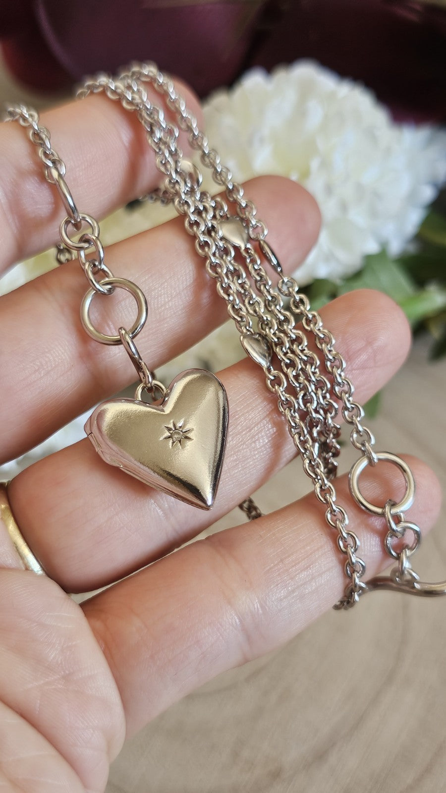 Hot Diamonds 925 Sterling Silver Heart Locket Diamond T-Bar Necklace 22–23"