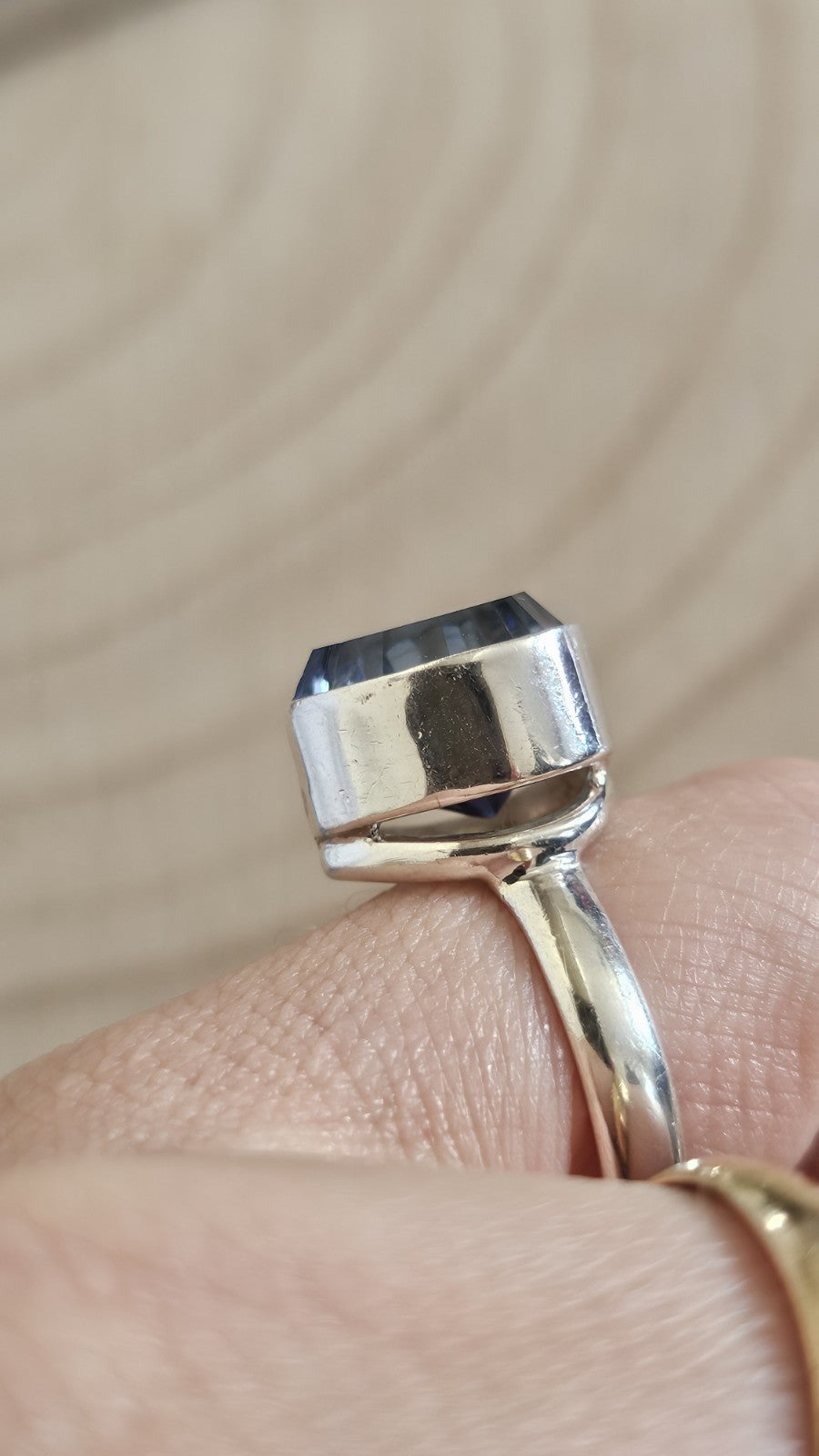 TGGC 925 Sterling Silver  Topaz Heart Ring Size R 1/2 7g
