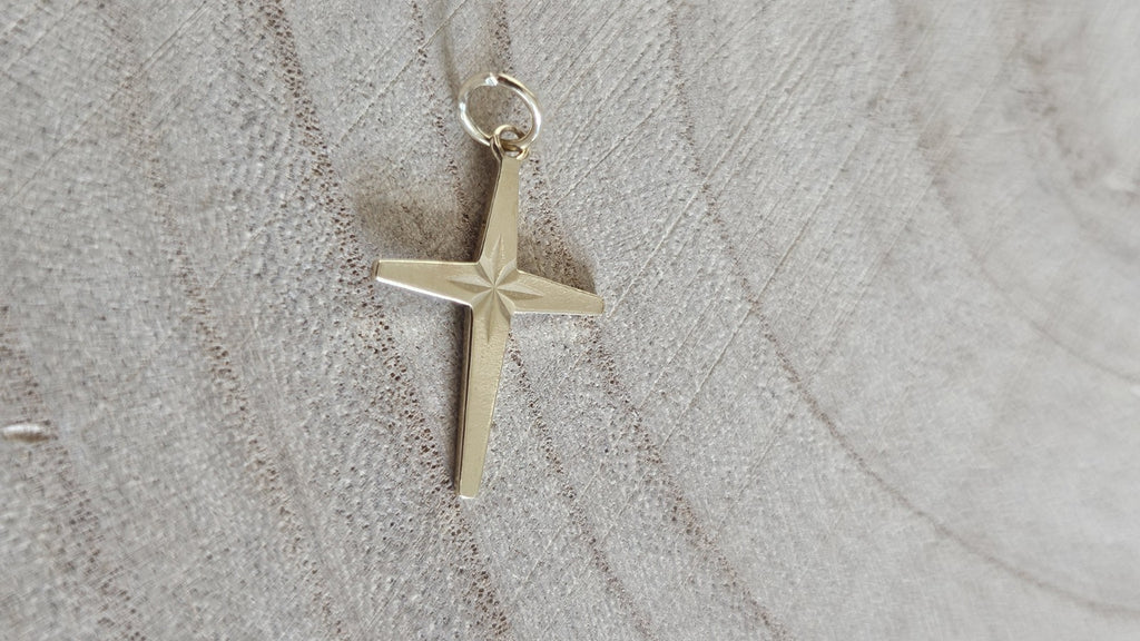 Vintage 1939 9ct Yellow Gold Cross Pendant Joseph Cook & Son Hallmarked 0.73g