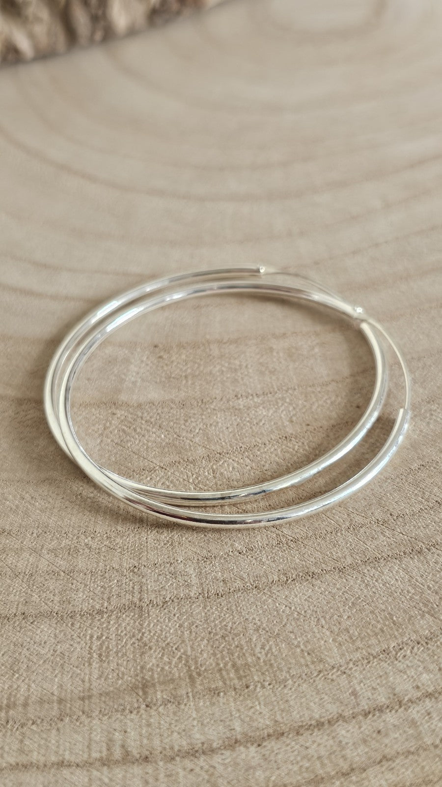 925 Sterling Silver Large Hoop Earrings 50mm Classic Thin Round Hoops , New
