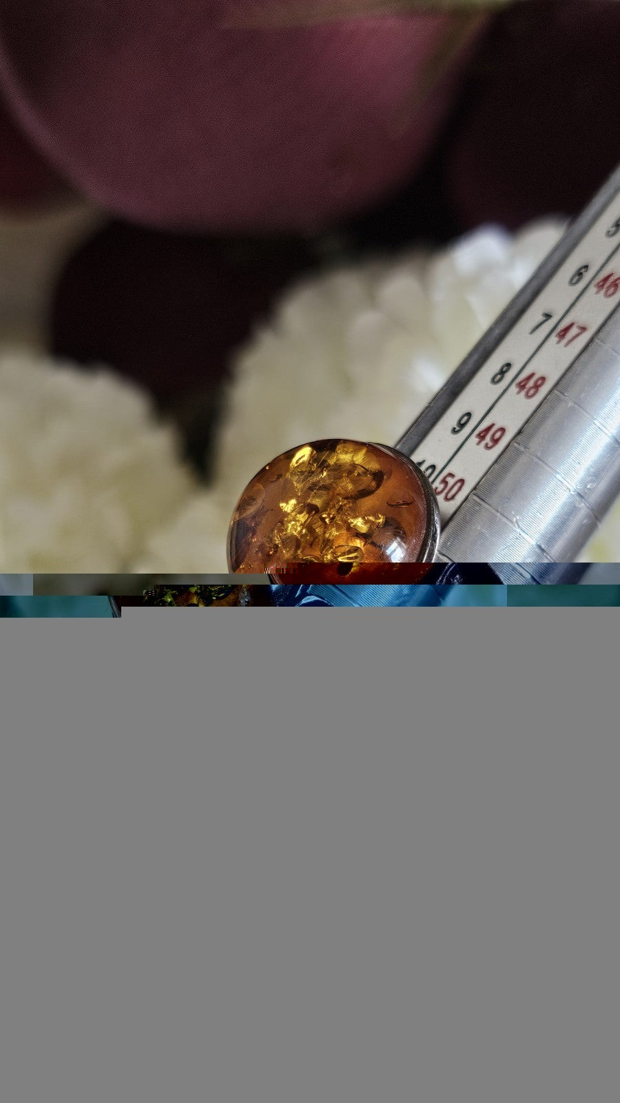 Vintage 925 Sterling Silver Amber Ring Size L 1/2 Honey Cognac 3.31g