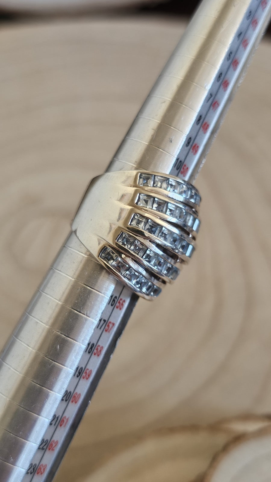 925 Sterling Silver Blue Topaz Wide Statement Ring Size M 1/2 Hallmarked 11.33