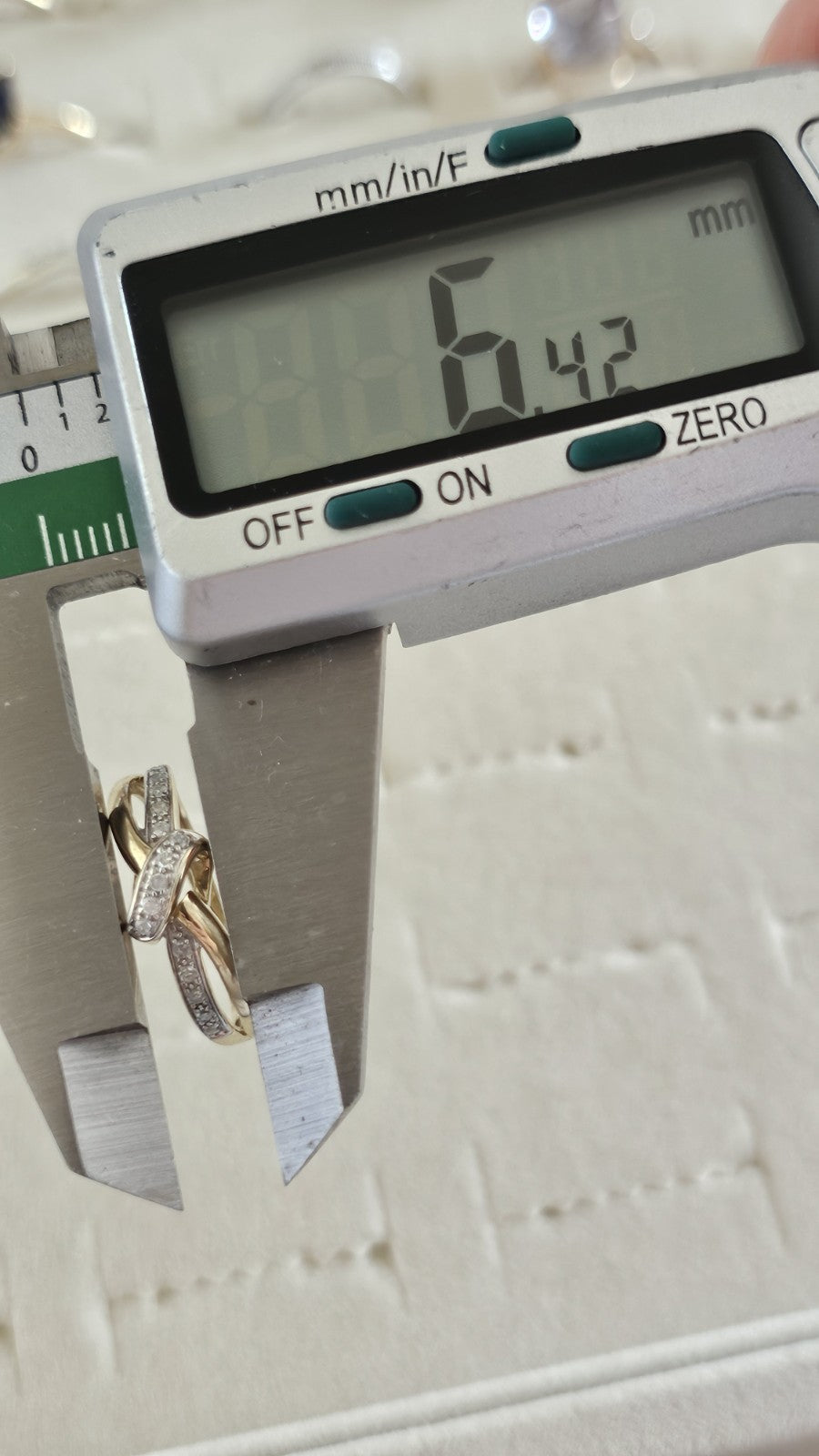 9ct Yellow Gold 0.10ct Diamond Crossover Ring Size N 1/2 Hallmarked 1.76g
