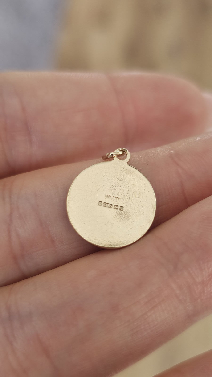 Vintage 1990 9ct Yellow Gold St Christopher Pendant Medal Birmingham ,1.67g