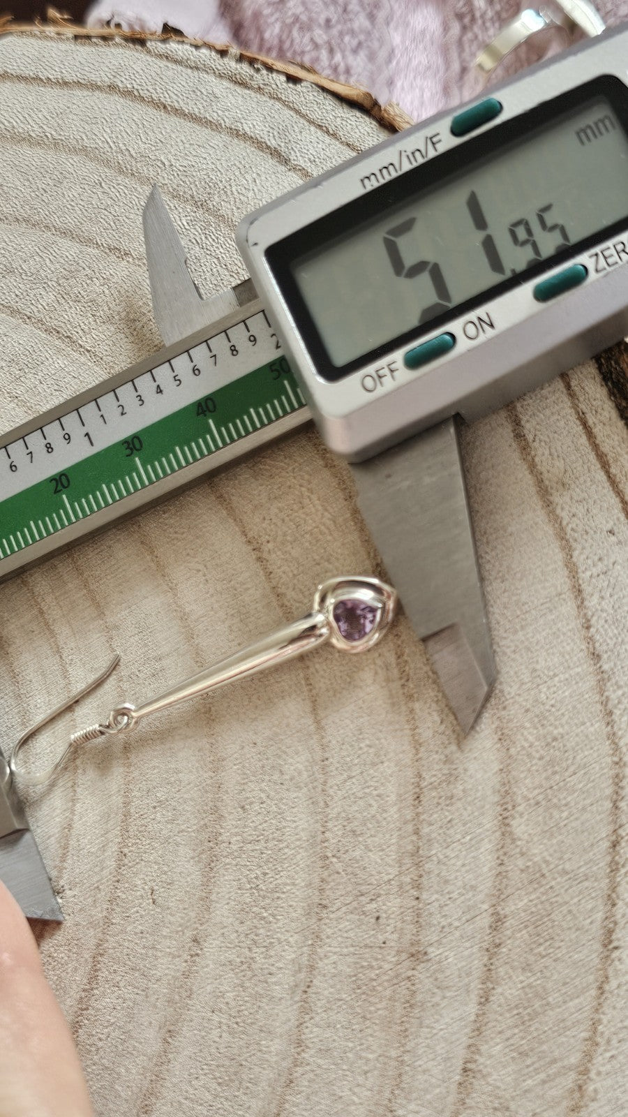 925 Sterling Silver Amethyst Heart Drop Dangle Earrings Stamped 925